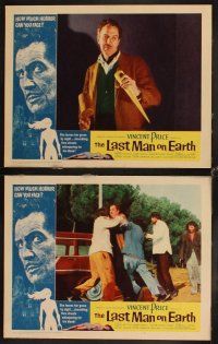 6d450 LAST MAN ON EARTH 8 int'l LCs '64 Vincent Price is among the lifeless, Matheson's I Am Legend