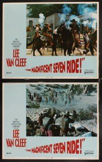 6d479 MAGNIFICENT SEVEN RIDE 8 LCs '72 images of cowboy Lee Van Cleef firing six-shooter!