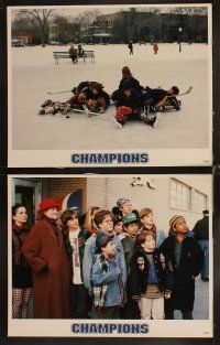 6d521 MIGHTY DUCKS 8 int'l LCs '92 Walt Disney, Emilio Estevez, ice hockey, Champions!