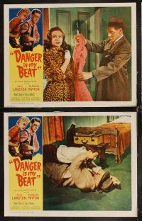 6d536 MURDER IS MY BEAT 8 LCs '55 Edgar Ulmer film noir, Barbara Payton, Danger Is My Beat!