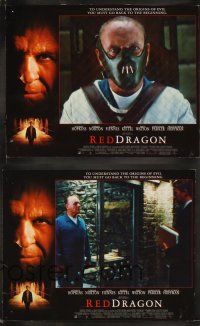 6d612 RED DRAGON 8 LCs '02 Anthony Hopkins as Hannibal Lecter, Edward Norton, Ralph Fiennes