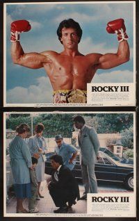 6d624 ROCKY III 8 LCs '82 Sylvester Stallone, Carl Weathers, Mr. T, Talia Shire, boxing!