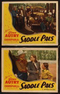 6d864 SADDLE PALS 7 LCs '47 singing cowboy Gene Autry, pretty Lynne Roberts, Sterling Holloway!