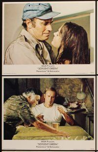 6d968 SOYLENT GREEN 6 LCs '73 Charlton Heston, pretty Leigh Taylor Young, Brock Peters!