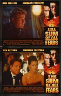 6d705 SUM OF ALL FEARS 8 LCs '02 Ben Affleck, Morgan Freeman, from Tom Clancy novel!
