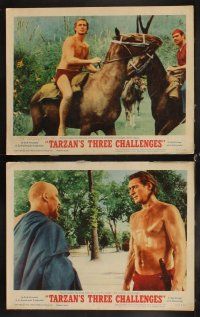 6d718 TARZAN'S THREE CHALLENGES 8 LCs '63 Edgar Rice Burroughs, Jock Mahoney, Woody Strode!
