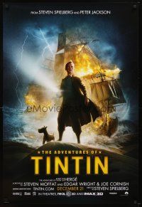6g025 ADVENTURES OF TINTIN teaser DS 1sh '11 Steven Spielberg's version of the French cartoon!