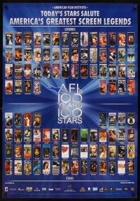 6g026 AFI'S 100 YEARS 100 STARS video 1sh '99 images of classic posters w/Gilda, Casablanca & more!