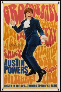6g062 AUSTIN POWERS: INT'L MAN OF MYSTERY teaser 1sh '97 Mike Myers is frozen in the 60s!
