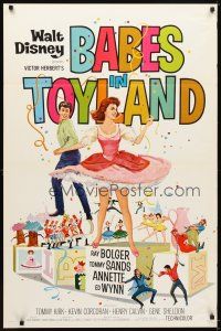 6g066 BABES IN TOYLAND 1sh '61 Walt Disney, Ray Bolger, Tommy Sanders, Annette, musical!
