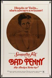 6g074 BAD PENNY 1sh '78 heads or tails, Samantha Fox is always a winner, x-rated, cool image!
