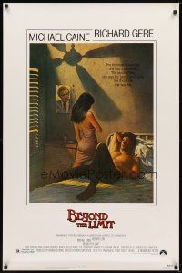 6g108 BEYOND THE LIMIT 1sh '83 art of Michael Caine, Richard Gere & sexy girl by Richard Amsel!