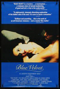 6g128 BLUE VELVET 1sh '86 directed by David Lynch, sexy Isabella Rossellini, Kyle McLachlan