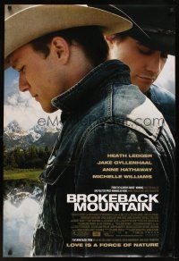 6g142 BROKEBACK MOUNTAIN DS 1sh '05 Ang Lee, Heath Ledger & Jake Gyllenhaal!