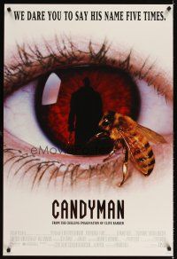 6g162 CANDYMAN 1sh '92 Clive Barker, creepy close-up image of bee in eyeball!