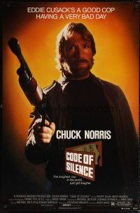 6g189 CODE OF SILENCE 1sh '85 Chuck Norris is a good cop having a very bad day!