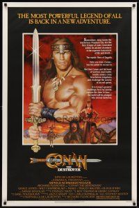 6g193 CONAN THE DESTROYER 1sh '84 Arnold Schwarzenegger is the most powerful legend of all!