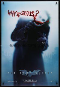6g220 DARK KNIGHT teaser DS 1sh '08 Heath Ledger as the Joker, why so serious?