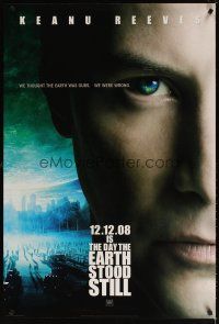 6g226 DAY THE EARTH STOOD STILL style B int'l teaser 1sh '08 Keanu Reeves, cool sci-fi image!
