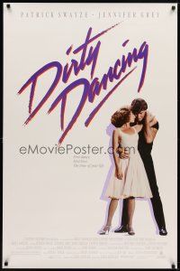 6g244 DIRTY DANCING 1sh '87 great different image of Patrick Swayze & Jennifer Grey dancing!