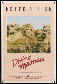 6g245 DIVINE MADNESS style A 1sh '80 wacky image of Bette Midler as part of Mt. Rushmore!