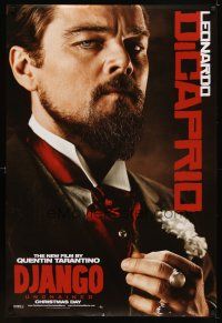 6g248 DJANGO UNCHAINED teaser DS 1sh '12 cool close-up image of Leonardo DiCaprio!