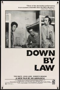 6g252 DOWN BY LAW 1sh '86 Jim Jarmusch, Roberto Benigni, Tom Waits, John Lurie