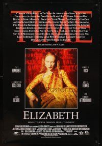 6g269 ELIZABETH DS reviews 1sh '98 close up image of Cate Blanchett as England's queen!