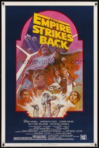 6g274 EMPIRE STRIKES BACK 1sh R82 George Lucas sci-fi classic, cool artwork by Tom Jung!