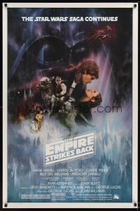 6g272 EMPIRE STRIKES BACK 1sh '80 George Lucas classic, GWTW art by Roger Kastel!