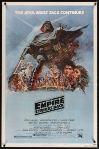 6g275 EMPIRE STRIKES BACK style B 1sh '80 George Lucas sci-fi classic, cool artwork by Tom Jung!