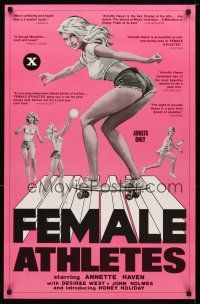 6g297 FEMALE ATHLETES 1sh '80 Annette Haven, John Holmes, art of sexy skateboarder!