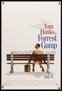 6g318 FORREST GUMP advance DS 1sh '94 Tom Hanks sits on bench, Robert Zemeckis classic!