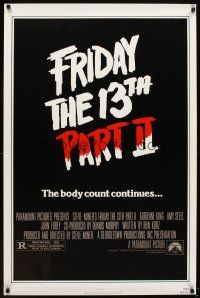 6g328 FRIDAY THE 13th PART II 1sh R80s summer camp slasher horror sequel, the body count continues!