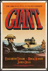 6g342 GIANT 1sh R83 cool image of James Dean, directed by George Stevens!