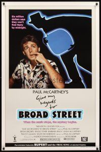 6g348 GIVE MY REGARDS TO BROAD STREET 1sh '84 great portrait image of Paul McCartney!