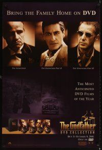 6g355 GODFATHER DVD COLLECTION purple style video 1sh '01 Godfather trilogy, bring the family home!