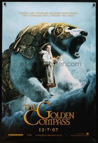 6g360 GOLDEN COMPASS teaser DS 1sh '07 Nicole Kidman, Daniel Craig, Dakota Blue Richards w/bear!
