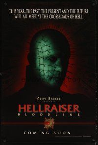 6g397 HELLRAISER: BLOODLINE teaser 1sh '96 Clive Barker, Pinhead at the crossroads of hell!