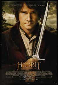 6g403 HOBBIT: AN UNEXPECTED JOURNEY int'l advance DS 1sh '12 Tolkien, Martin Freeman as Bilbo w/Sting!