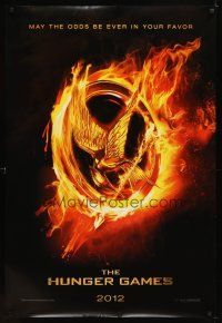 6g419 HUNGER GAMES teaser DS 1sh '12 Harrelson, may the odds be in your favor, cool bird logo!