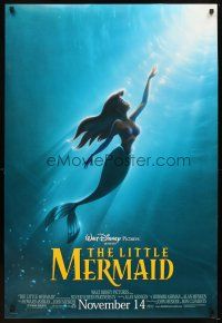 6g489 LITTLE MERMAID advance DS 1sh R97 Ariel swimming to the surface, Disney underwater cartoon!