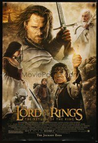 6g497 LORD OF THE RINGS: THE RETURN OF THE KING advance DS 1sh '03 Peter Jackson, cast montage!