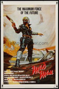 6g500 MAD MAX 1sh '80 cool art of wasteland cop Mel Gibson, George Miller Australian sci-fi classic