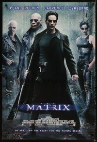 6g522 MATRIX advance DS 1sh '99 Keanu Reeves, Carrie-Anne Moss, Laurence Fishburne, Wachowski Bros!