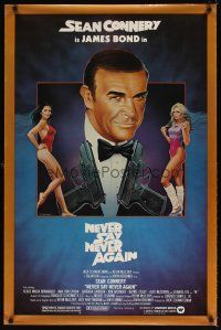 6g549 NEVER SAY NEVER AGAIN 1sh '83 art of Sean Connery as James Bond 007 by Obrero!