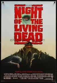 6g551 NIGHT OF THE LIVING DEAD 1sh '90 Tom Savini directed, George Romero, Patricia Tallman!