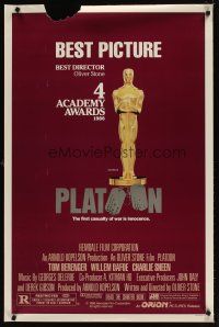 6g594 PLATOON style B awards 1sh '86 Oliver Stone, winner of Best Picture & Best Director Oscars