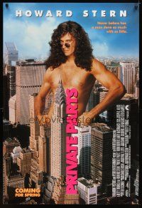 6g600 PRIVATE PARTS advance 1sh '96 wacky image of naked Howard Stern in New York City!