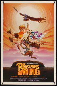 6g625 RESCUERS DOWN UNDER/PRINCE & THE PAUPER DS 1sh '90 Disney mice in Australia, great image!